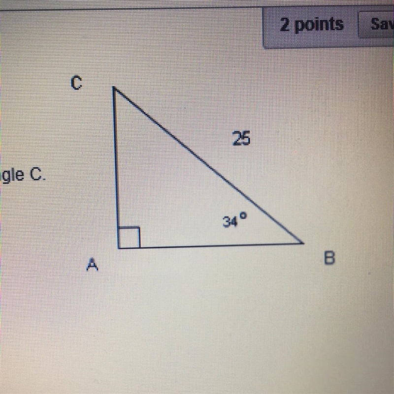 Given the following triangle,solve for angle C 43 degrees 56 degrees 76 degrees 81 degrees-example-1