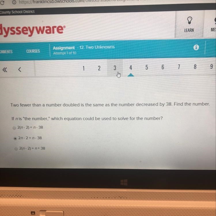 If n is the number which equation could be used to solve for the number-example-1