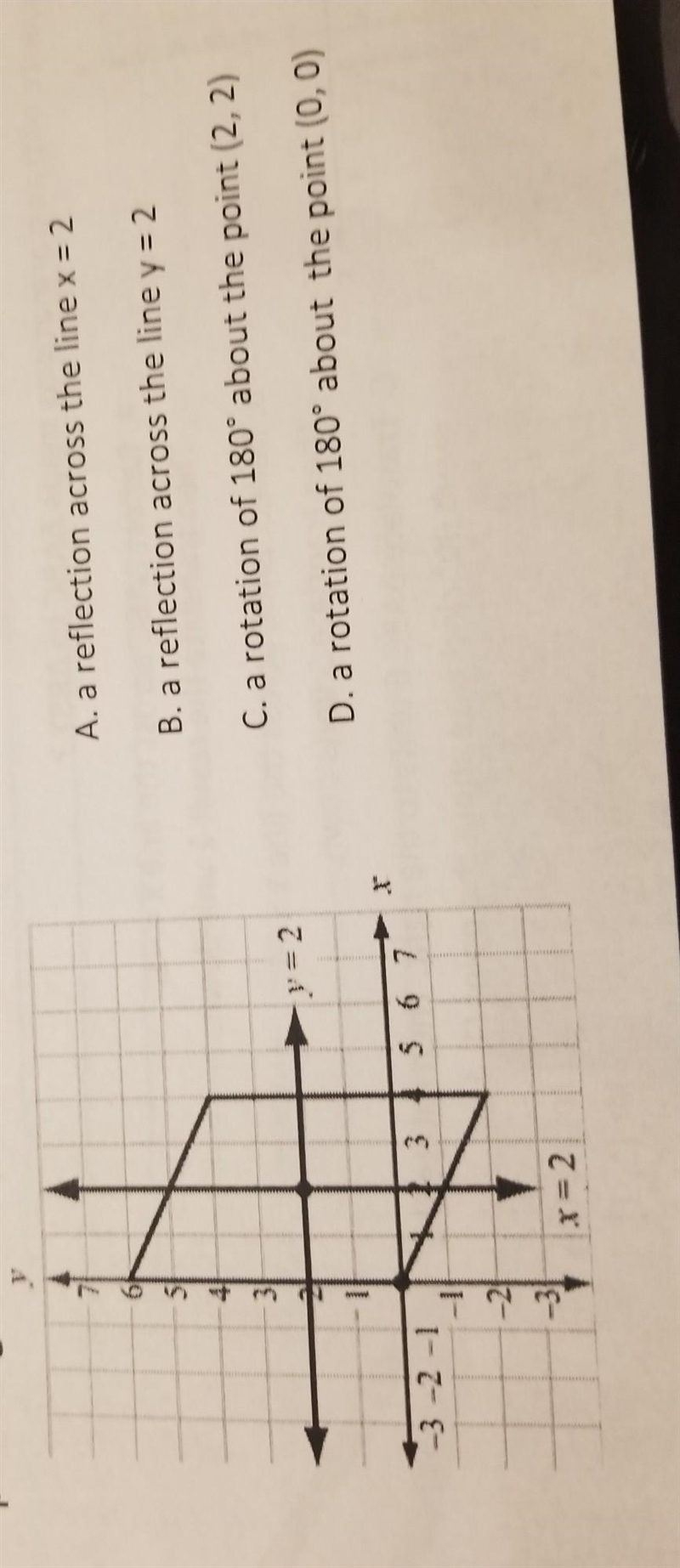 The question: A parallelogram has vertices at (0,0), (0,6), (4,4), and (4, -2). Which-example-1