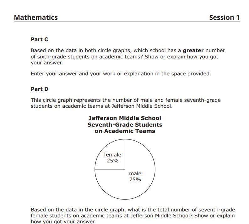 The Answer is asking me to find how much female students are on academic teams in-example-1