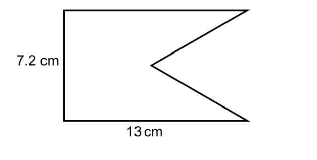 The following shape is made by cutting an equilateral triangle from a rectangle. Find-example-1