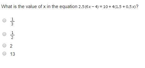 15 points What is the value of x in the equation ? StartFraction one-half EndFraction-example-1