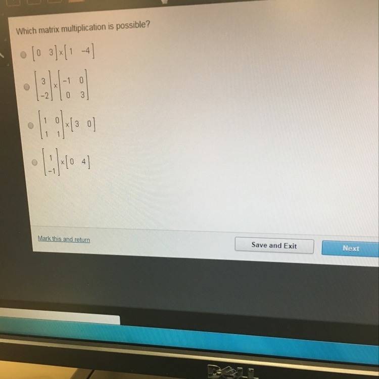 Which matrix multiplication is possible?-example-1