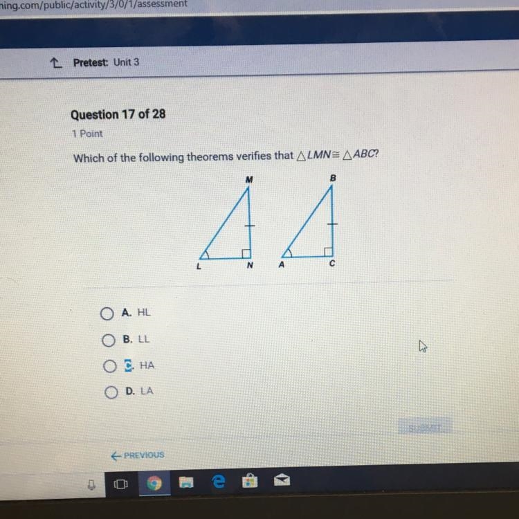 Which one is the answer A.HL B.LL C.HA D.LA-example-1