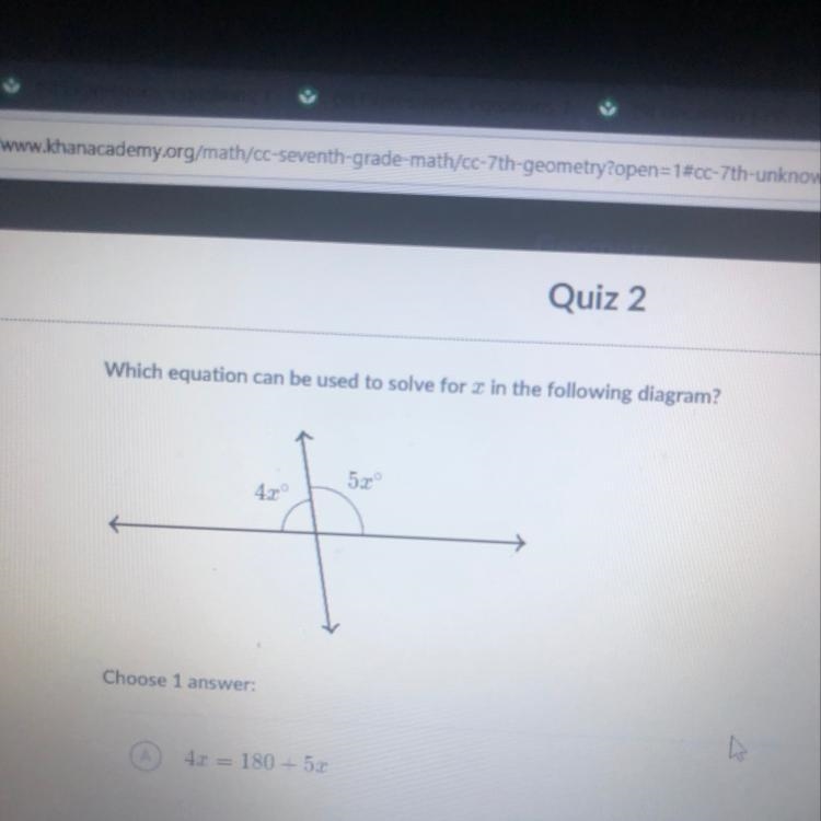 What is the equation for x in the diagram ?-example-1