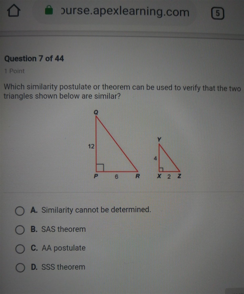 which similarity postulate or theorem can be used to verify that the two triangles-example-1