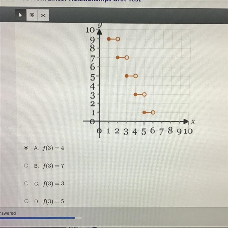 Use the graph to evaluate the step function at x =3-example-1