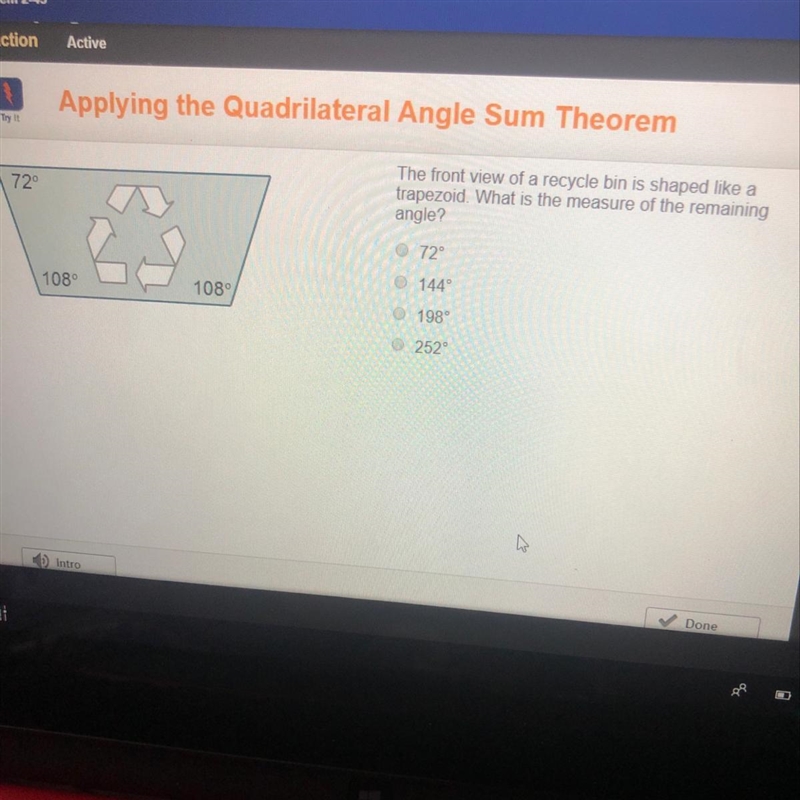 What is the measure of the remaining angle-example-1