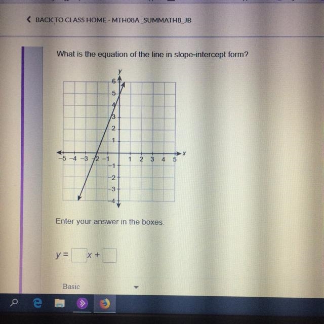 What is the equation of the line in slope-intercept form?-example-1