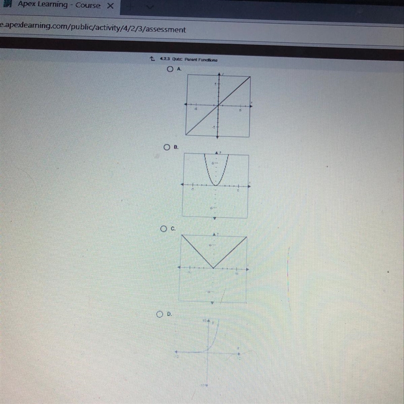 Which is the graph of the parent functionf(x)=2^x-example-1