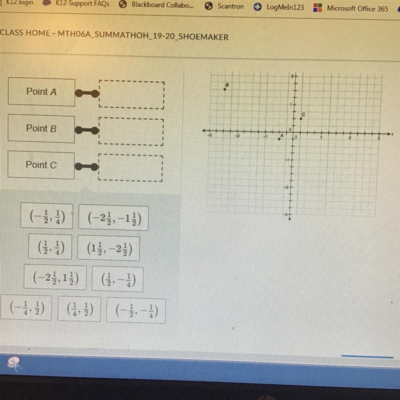 Drag and drop the answer into the box to match each point to its coordinates.-example-1