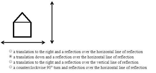 Which pair of transformations to the figure shown below would produce an image that-example-1