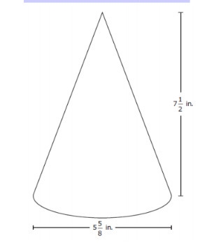 A cone and its dimensions are shown in the diagram. What is the volume of the cone-example-1