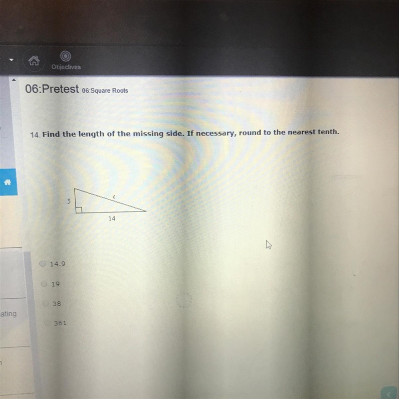 Find the length of the missing side-example-1