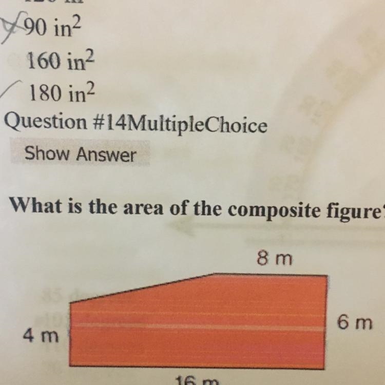 What is the area of the composite figure A 88 B 80 C 110 D 112-example-1