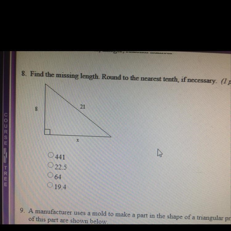 Find the missing length round to the nearest tenth I don’t know how to do this-example-1