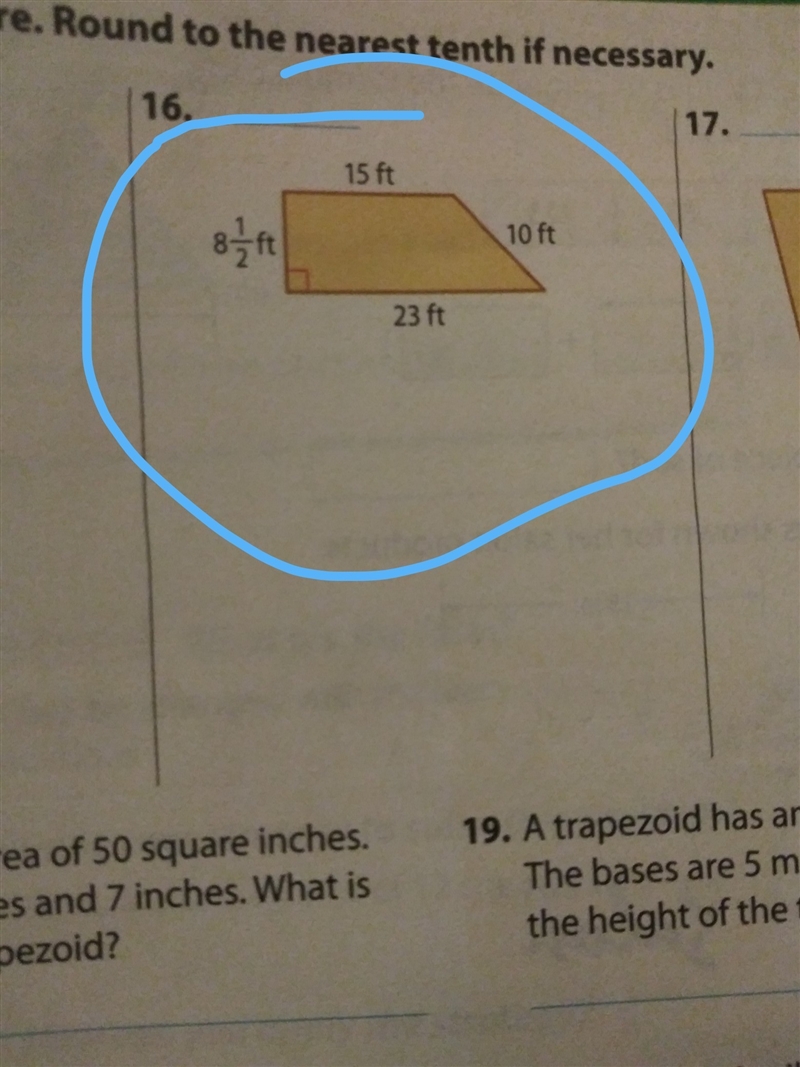 What is the area of a trapozoid with Base 1= 23 and base 2=15 and the height is 8 1/2 ?​-example-1