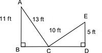 Two poles, AB and ED, are fixed to the ground with the help of ropes AC and EC, as-example-1