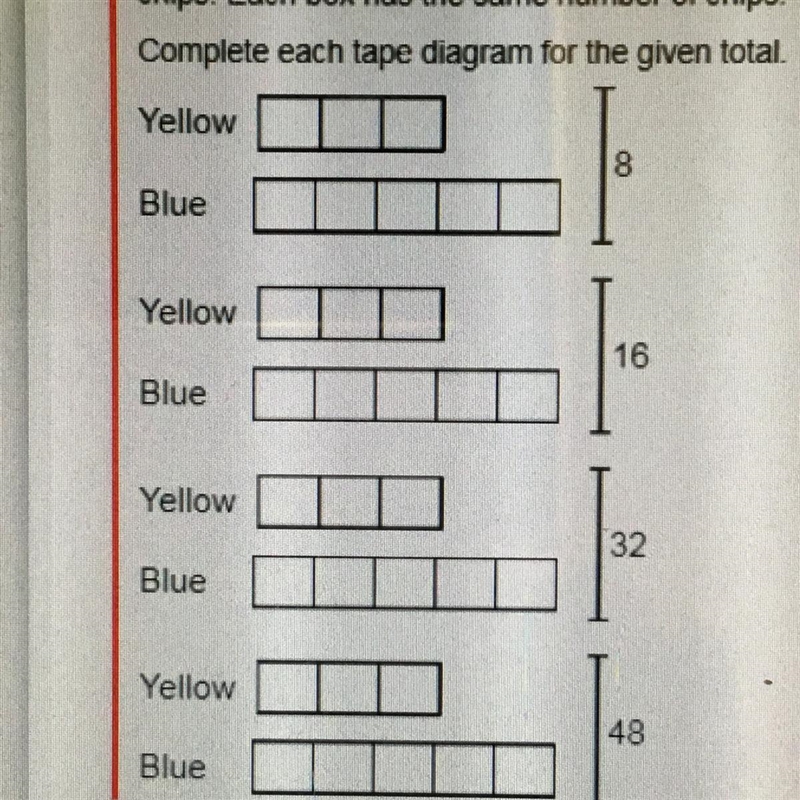 There are 3 boxes of yellow and 5 boxes of blue chips.each box has the same number-example-1