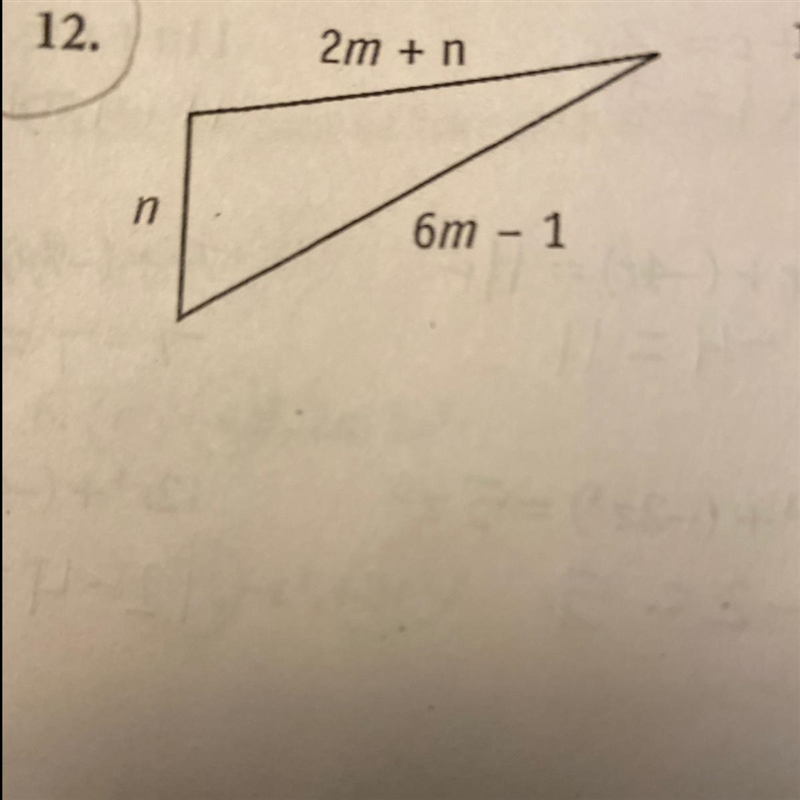 Write the perimeter of each figure as a trinomial. Must show your work.-example-1