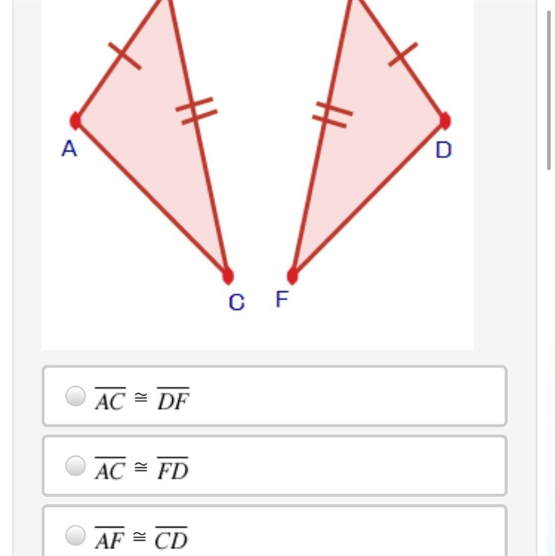 What additional information would you need to prove that ΔABC ≅ ΔDEF by SSS?-example-1