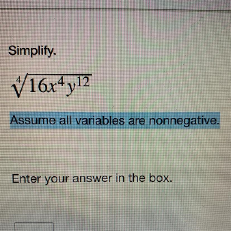 Assume all the variables are nonnegative.-example-1