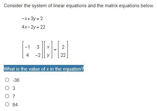 30 POINTS! Consider the system of linear equations and the matrix equations below-example-1