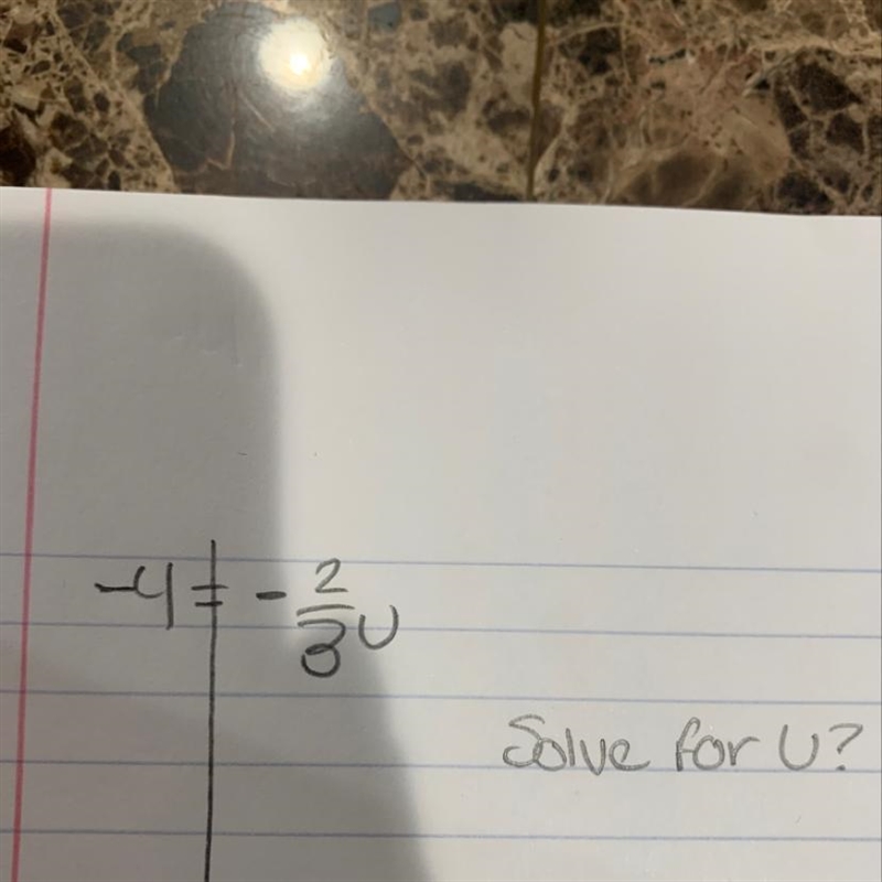 -4=-2/3u solve for U-example-1