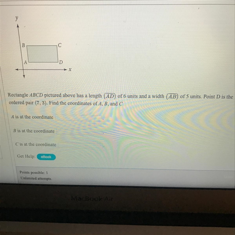 Find the coordinates of A B and C-example-1