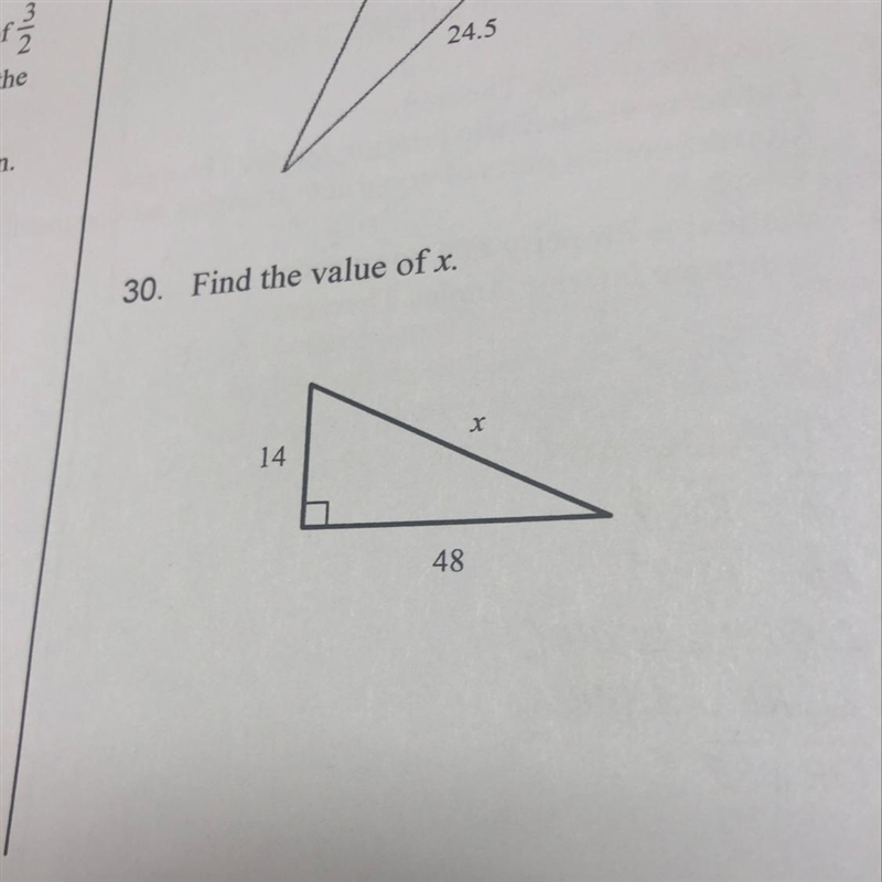 Find the value of x, one side is 14, another is 48-example-1