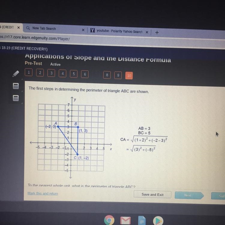 To the nearest unit, what is the perimeter of triangle abc? 6 units 8 units 14 units-example-1