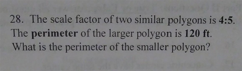 The scale factor of two similar polygons is 4:5. The perimeter of the larger polygon-example-1