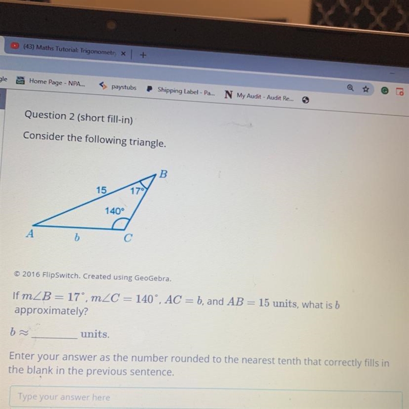 How many units does b equal ? ( stuck on similar problems as well ) please help-example-1