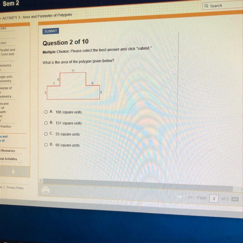 What is the area of the polygon given below?-example-1