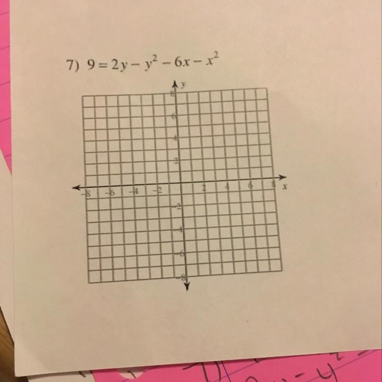 9=2y-y^-6x-x^ “^”: squared Need help finding the equation if a circle expanded form-example-1