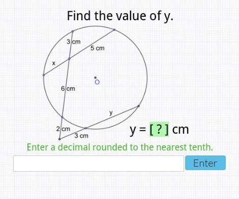 -25 Points- Find the value of y. Enter a decimal rounded to the nearest tenth.-example-1