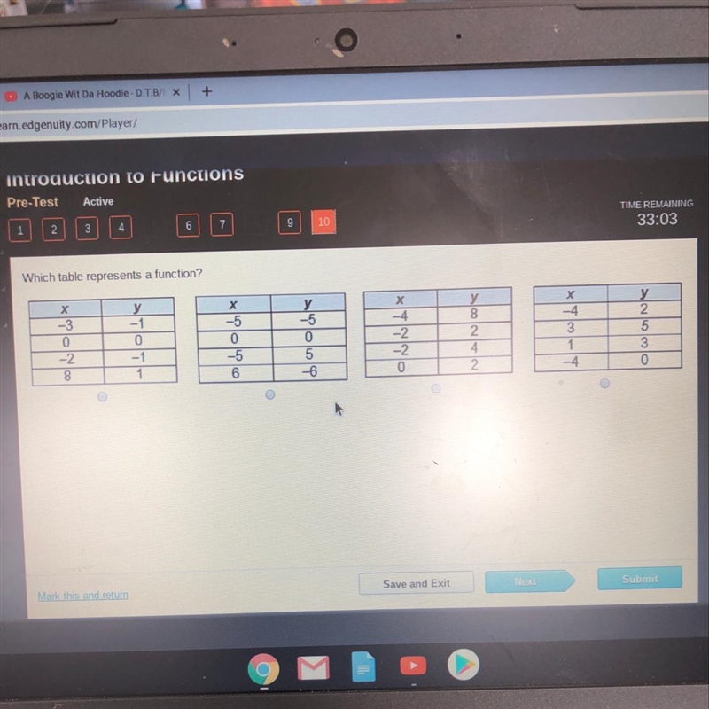 Which table represents a function-example-1