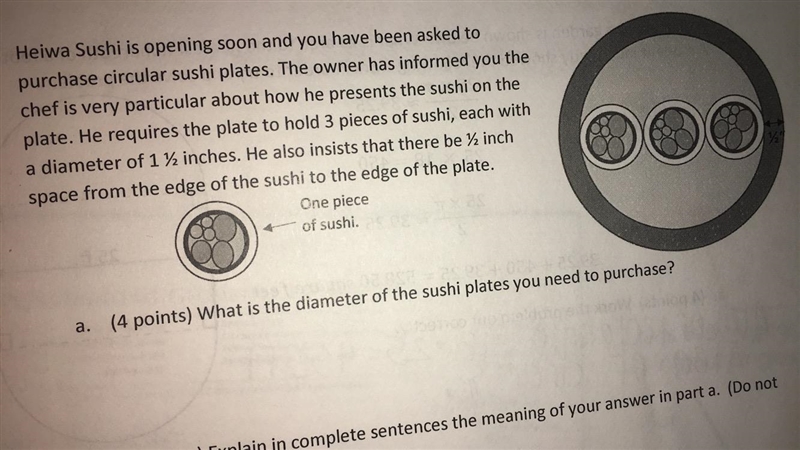 How to find the diameter? I'm confused with where to start with this problem-example-1