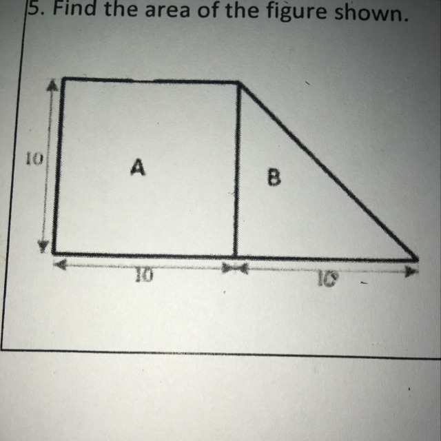 Find the area of the figure shown ?-example-1