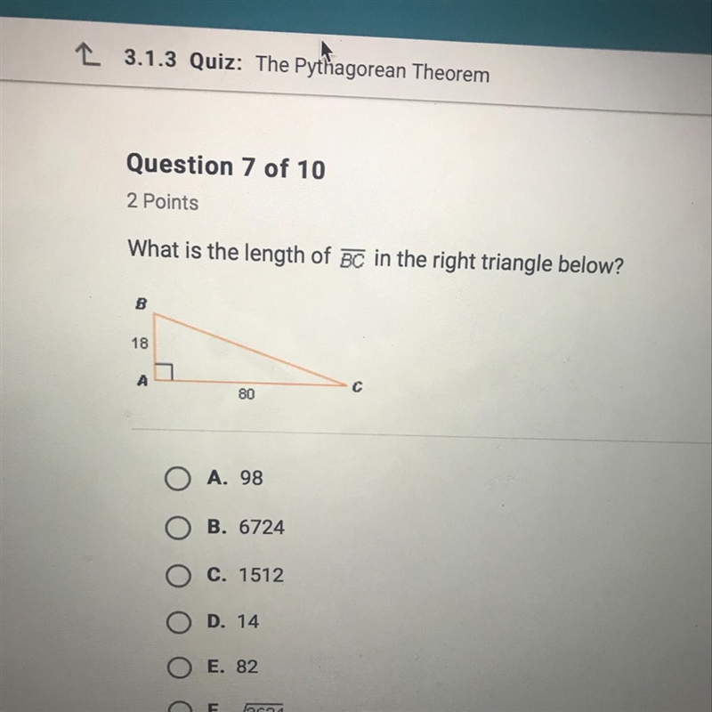 I need help with this it’s geometry Pythagorean theorem-example-1