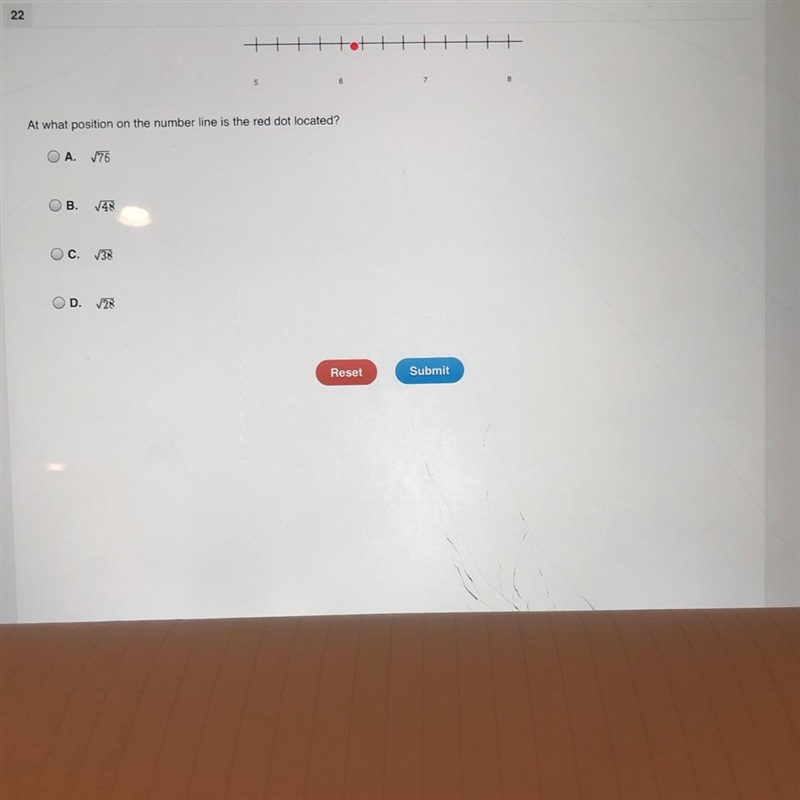 At what position on the number line is the red dot located?-example-1