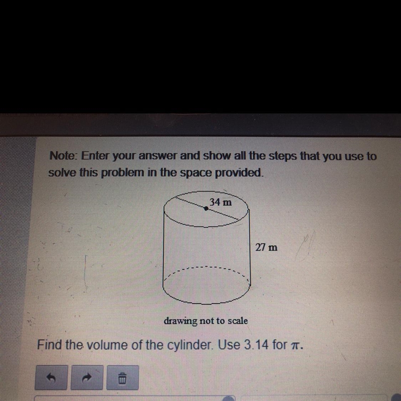 Find volume of cylinder Show work-example-1