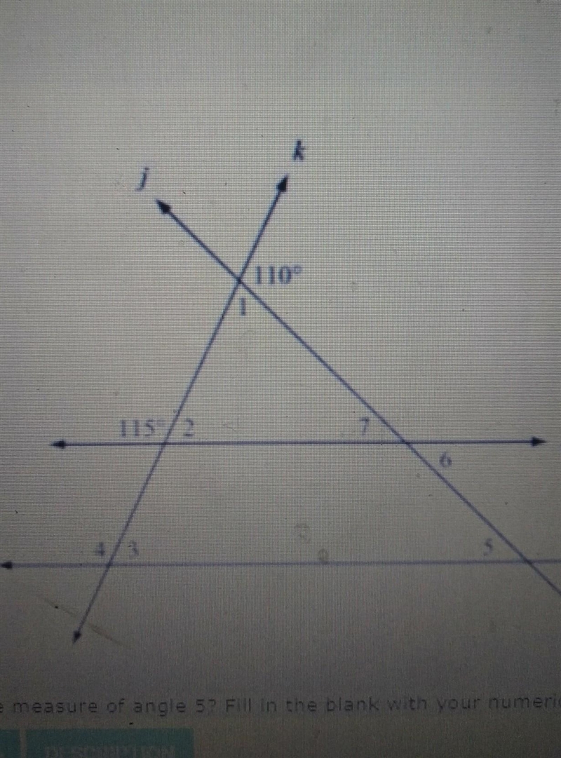 line q and line M are cut by transversal lines J&K the lines and the measures-example-1