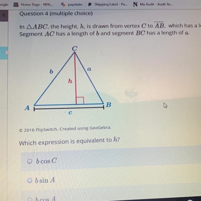 Which expression is equivalent to h??-example-1