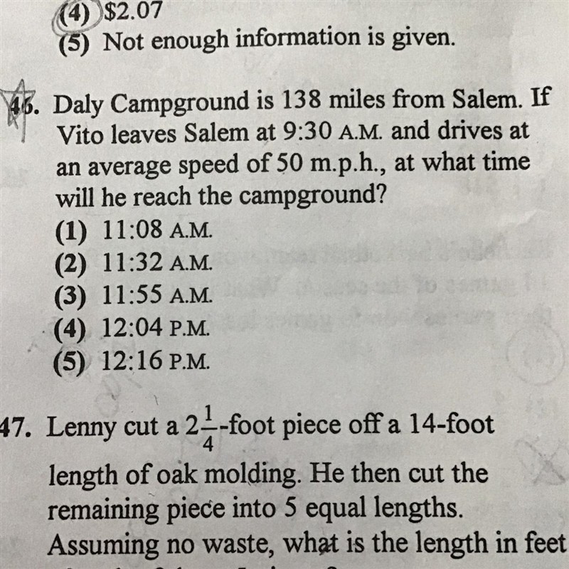 Help me Daly Campground is 138 miles from Salem. If Vito leaves Salem at 9:3( A.M-example-1