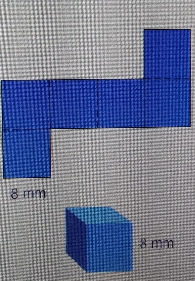 This is a picture of a cube and the net for the cube. What is the surface area of-example-1