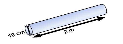 Find the volume in cm³ of a length of pipe which has these measurements. Volume of-example-1