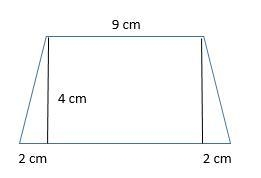 This trapezoid is composed of a rectangle and two triangles. What is the area of the-example-1