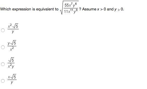 Assume x > 0 and y 0. algebra II engenuity-example-1