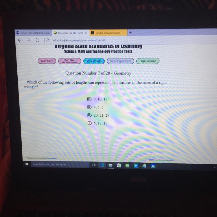 Which of the following sets of lengths can represent the measures of the sides of-example-1